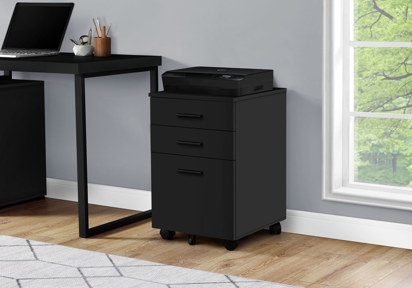 File Cabinet, Rolling Mobile, Storage Drawers, Printer Stand, Office, Work, Contemporary, Modern 8th Street