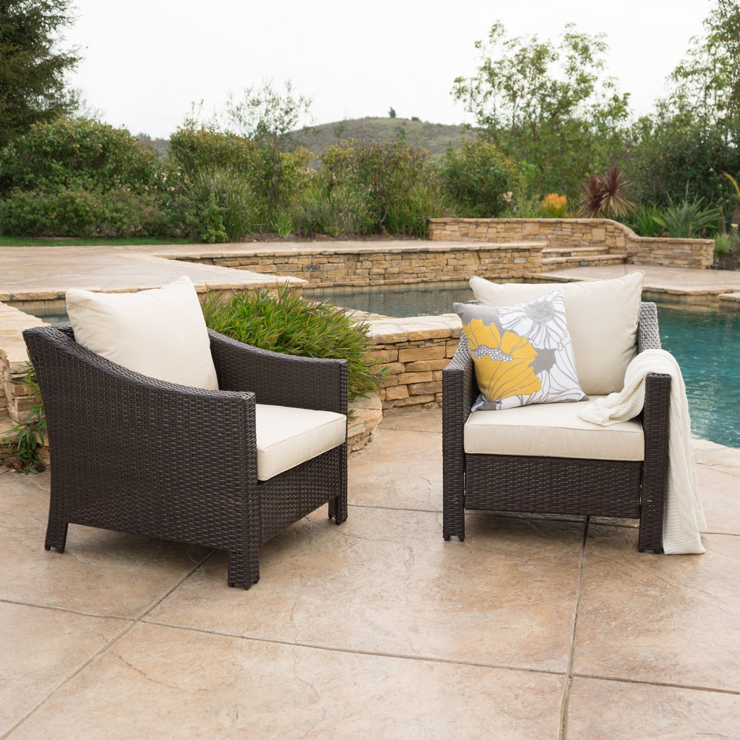 Antibes - Armchair With Water Resistant Cushions Noble House