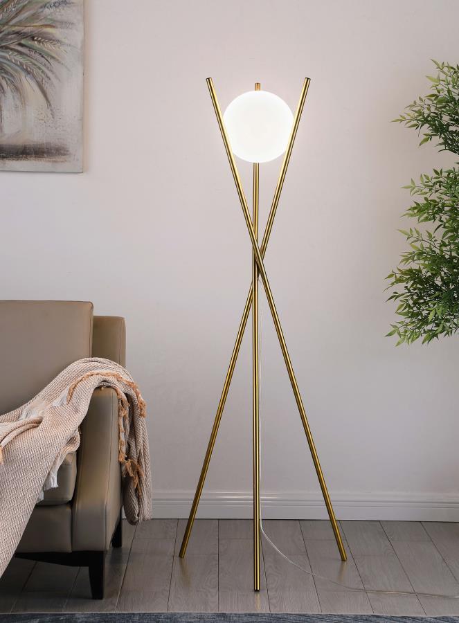 Yamileth - Spherical Bulb Metal Tripod Floor Lamp - Gold Coaster Fine Furniture