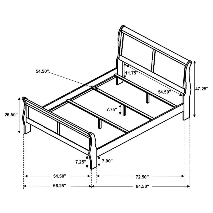 Louis Philippe - Panel Sleigh Bed CoasterEveryday