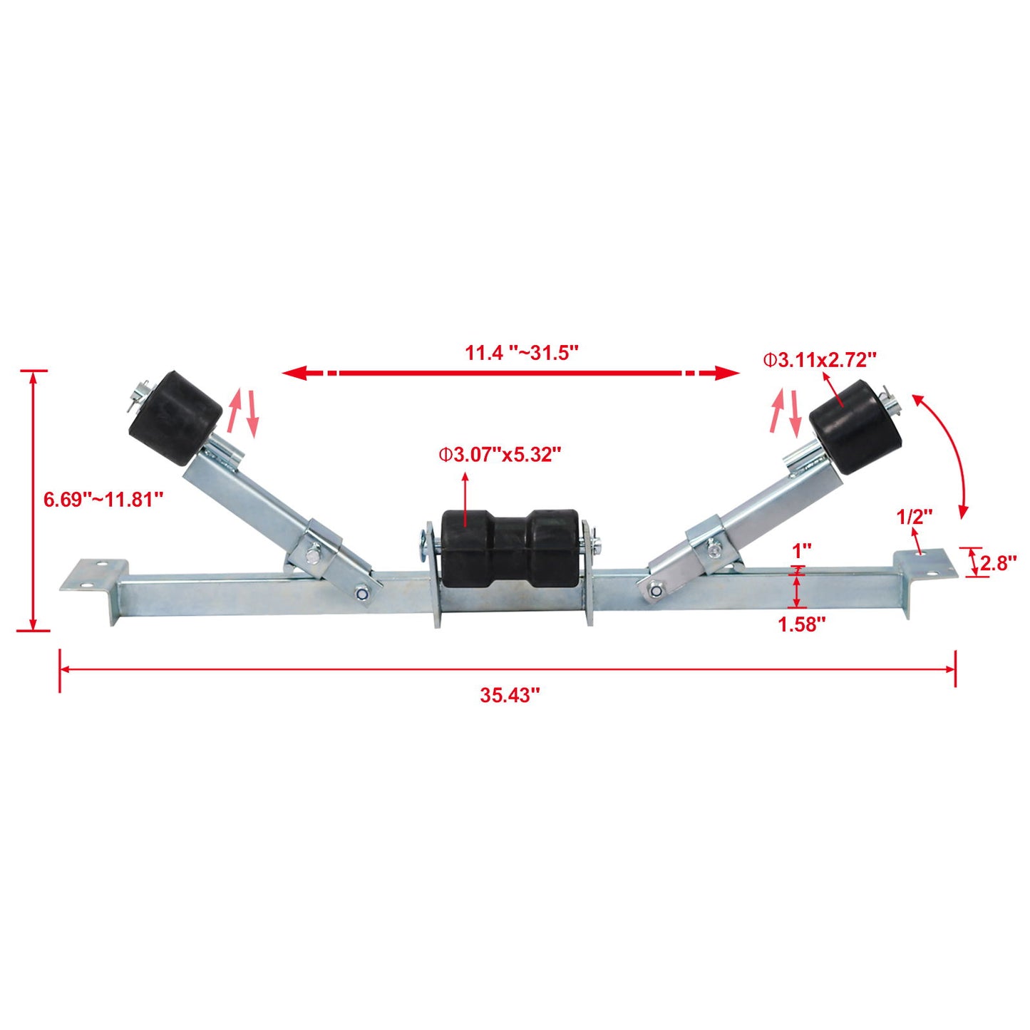 Heavy Duty Boat Trailer Support Bracket With Keel Rollers Daily Nest