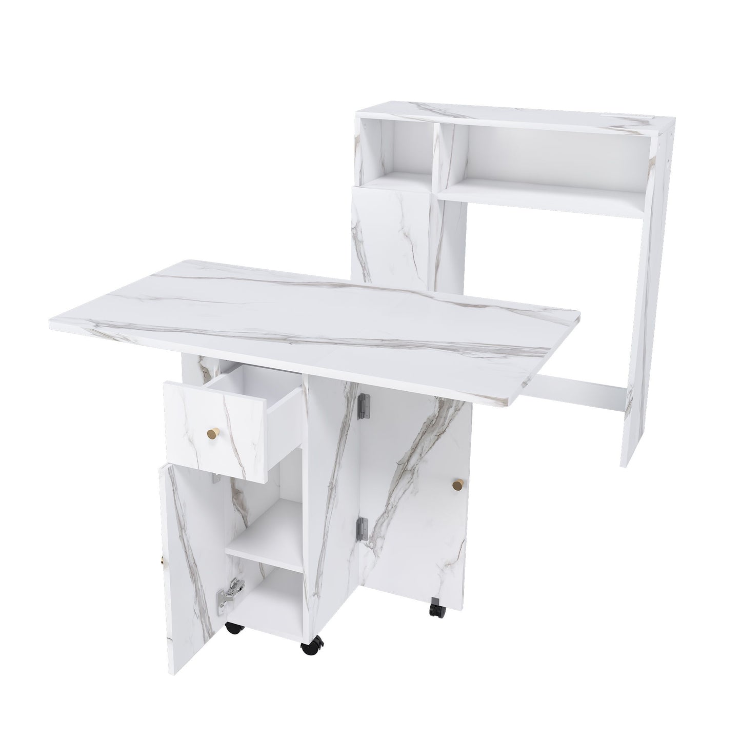 Multifunctional Folding Dining Table With Wall-Mounted Sideboard & Storage Home Essentials