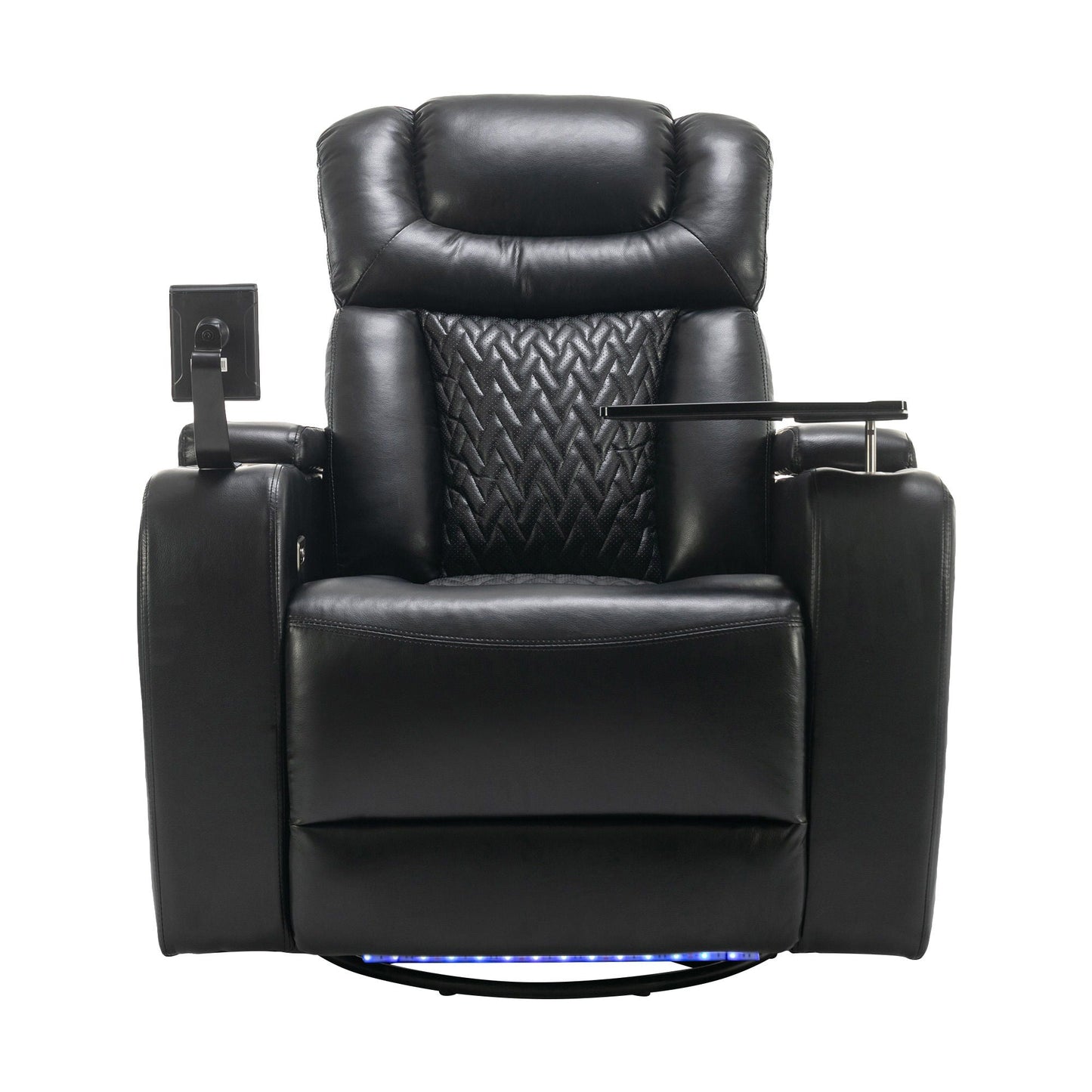 270 Degree Swivel Power Recliner With Tray Table, Phone Holder, Cup Holder, USB Port Hearth and Haven