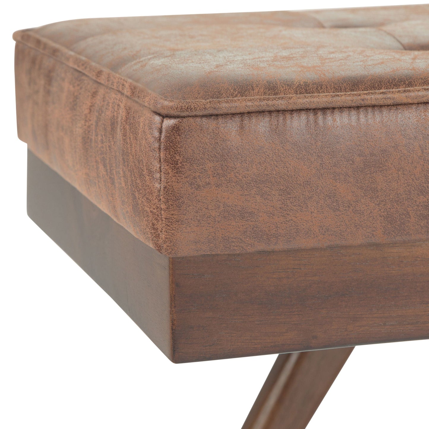 Pierce - Mid Century Upholstered Ottoman Bench Simpli-Home