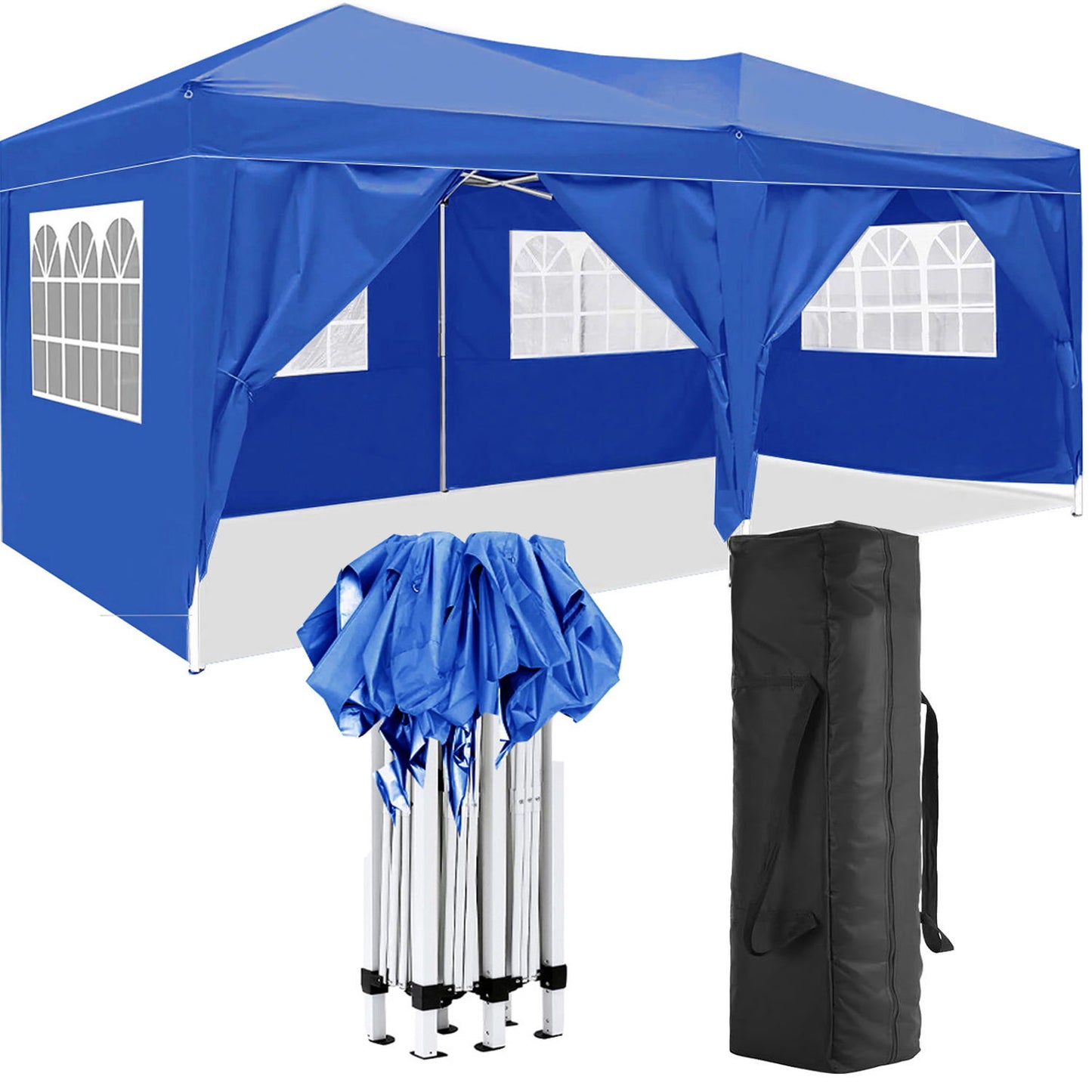 10'X20' Folding Canopy With 6 Removable Sidewalls Outdoor Event Shelter UPF 50+ Gazebo Portable Tents For Parties Beach Camping Wedding Ez Pop Up Canopy Home Essentials