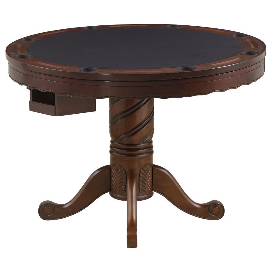 Turk - Round Dining And Billiard Poker Game Table - Tobacco CoasterEssence
