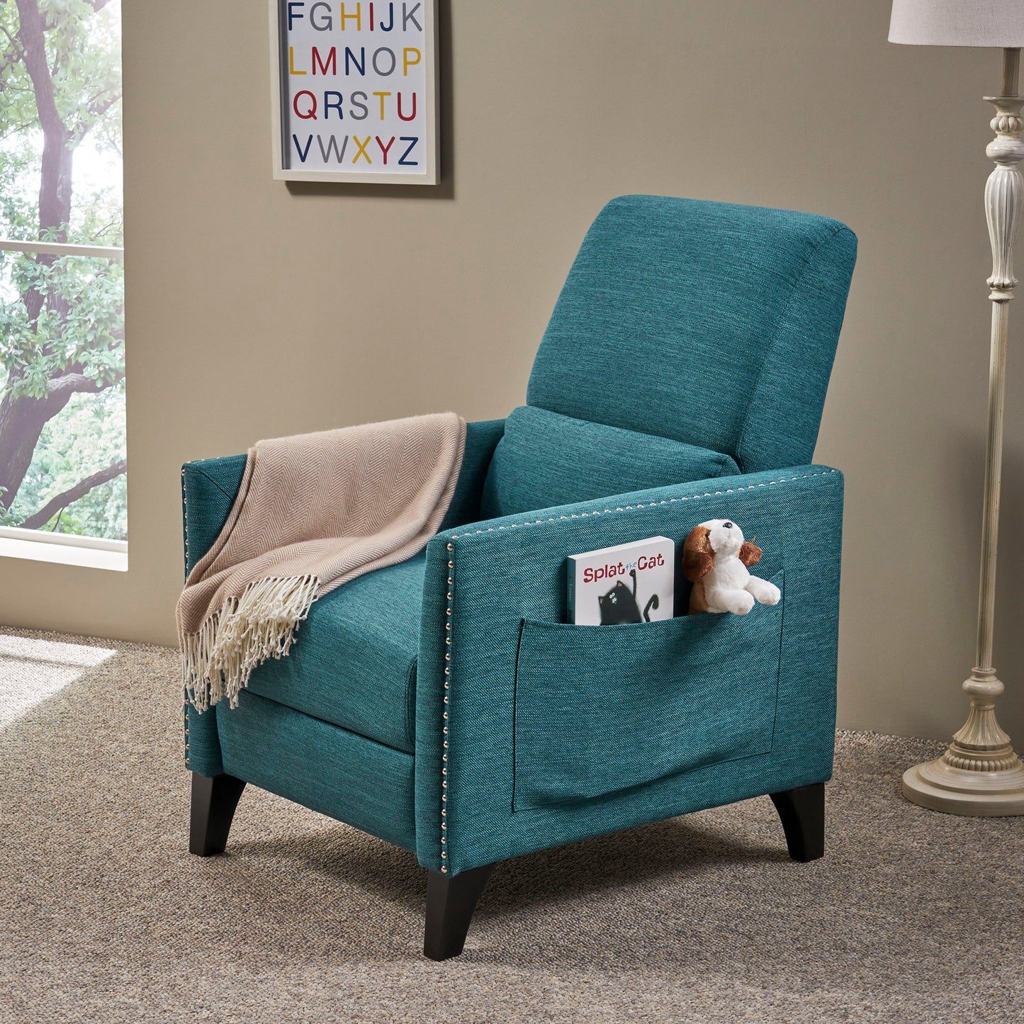 Kiersten - Contemporary Fabric Pushback Recliner Noble House