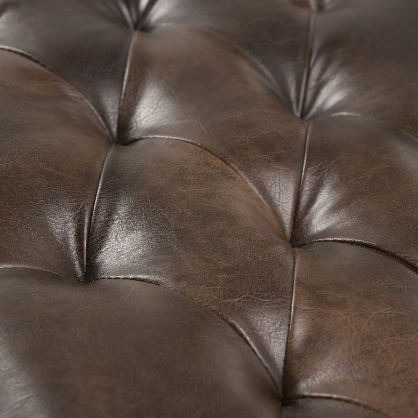 Henley - Tufted Ottoman Bench - Distressed Brown Simpli-Home