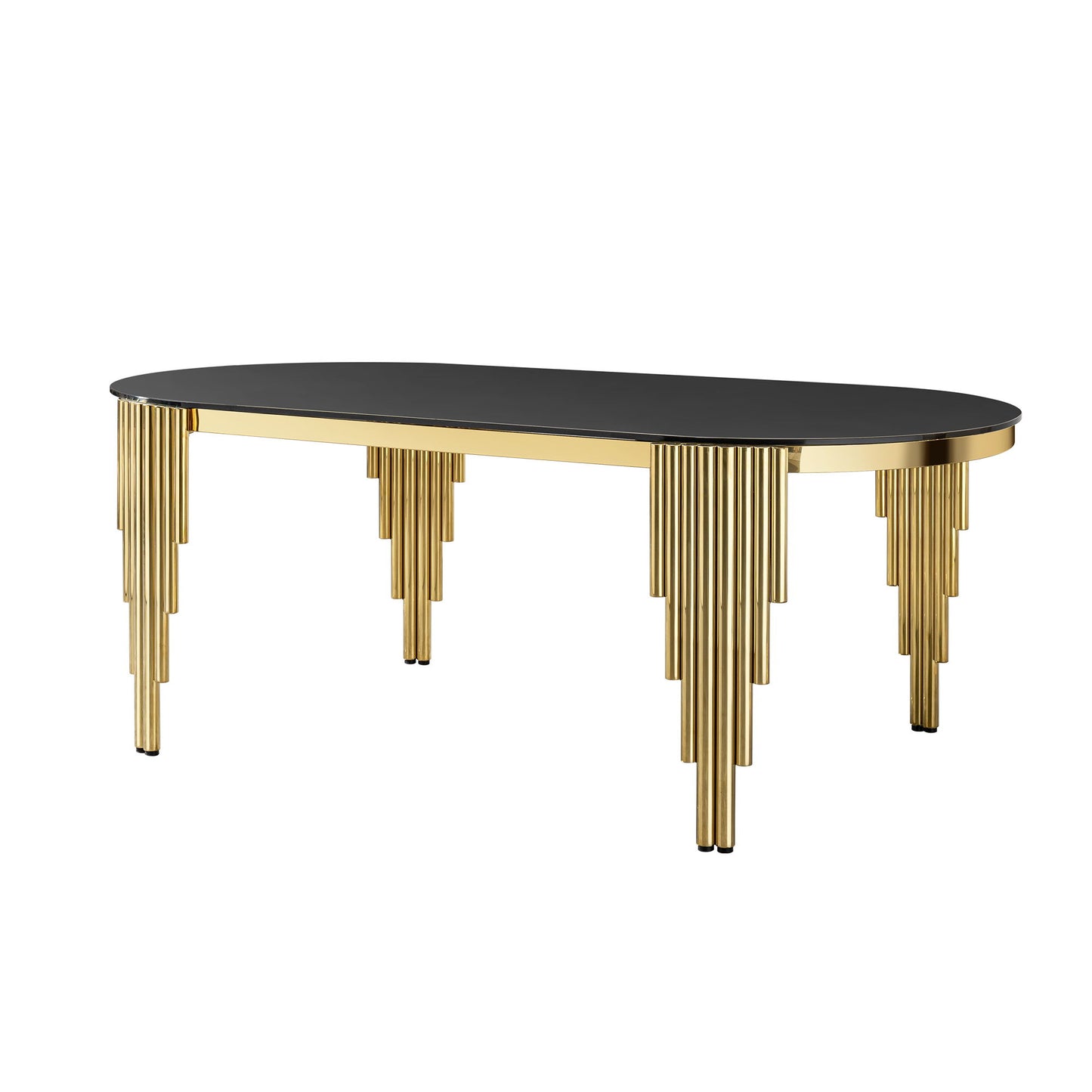 Oval Dining Table With Glass Top And Stainless Steel Base Home Essentials