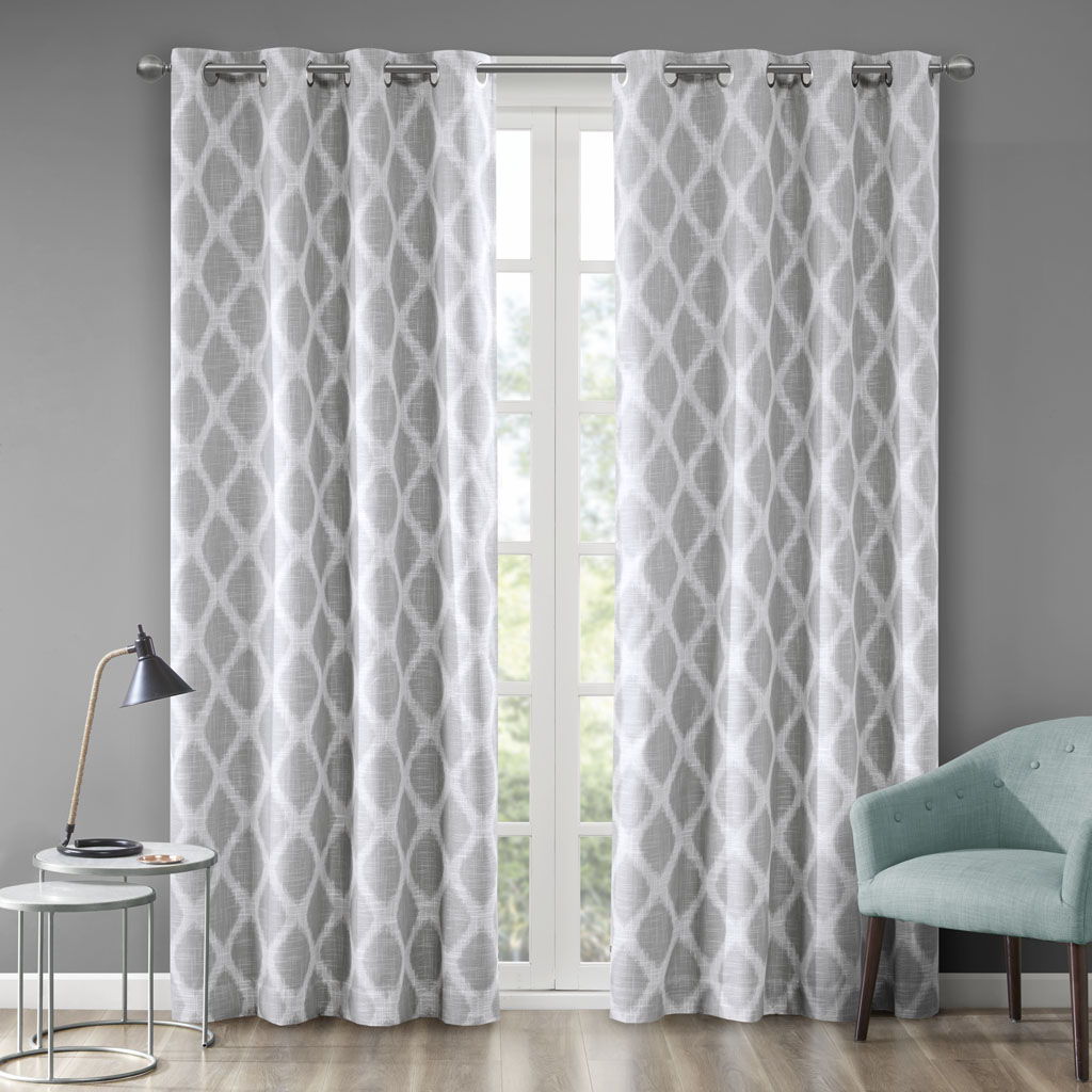Blakesly - Printed Ikat Blackout Panel - Gray SunSmart