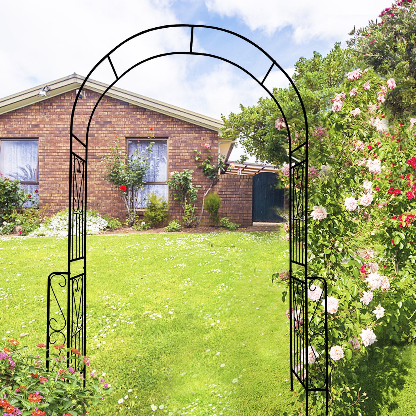 Metal Garden Arch Garden Arbor Trellis Climbing Plants Support Rose Arch Outdoor Arch Daily Nest