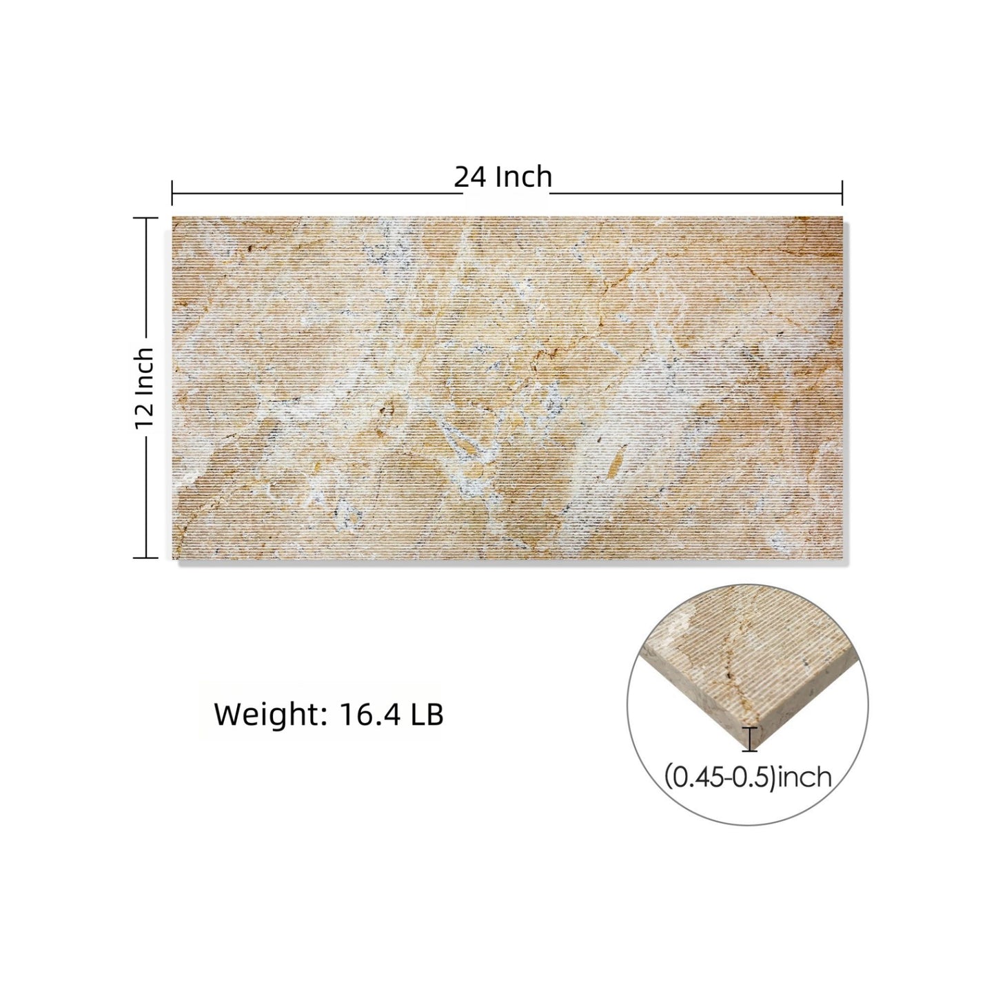 Textured Finished, 3D Tiles For Wall Decoration (Set of 4) Daily Nest