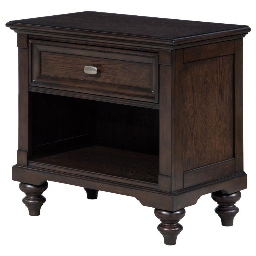 Andover - 1-Drawer Nightstand Bedside Table - Dark Oak Coaster Fine Furniture