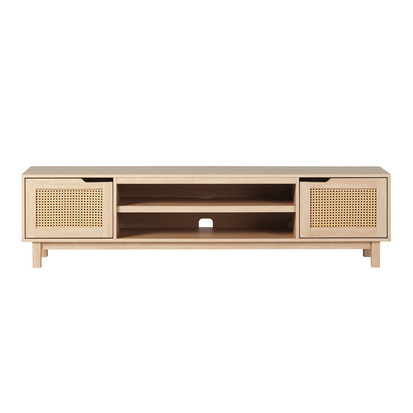 Modern Door Low TV Stand For TVs Up To 80" - Coastal Oak Walker Edison