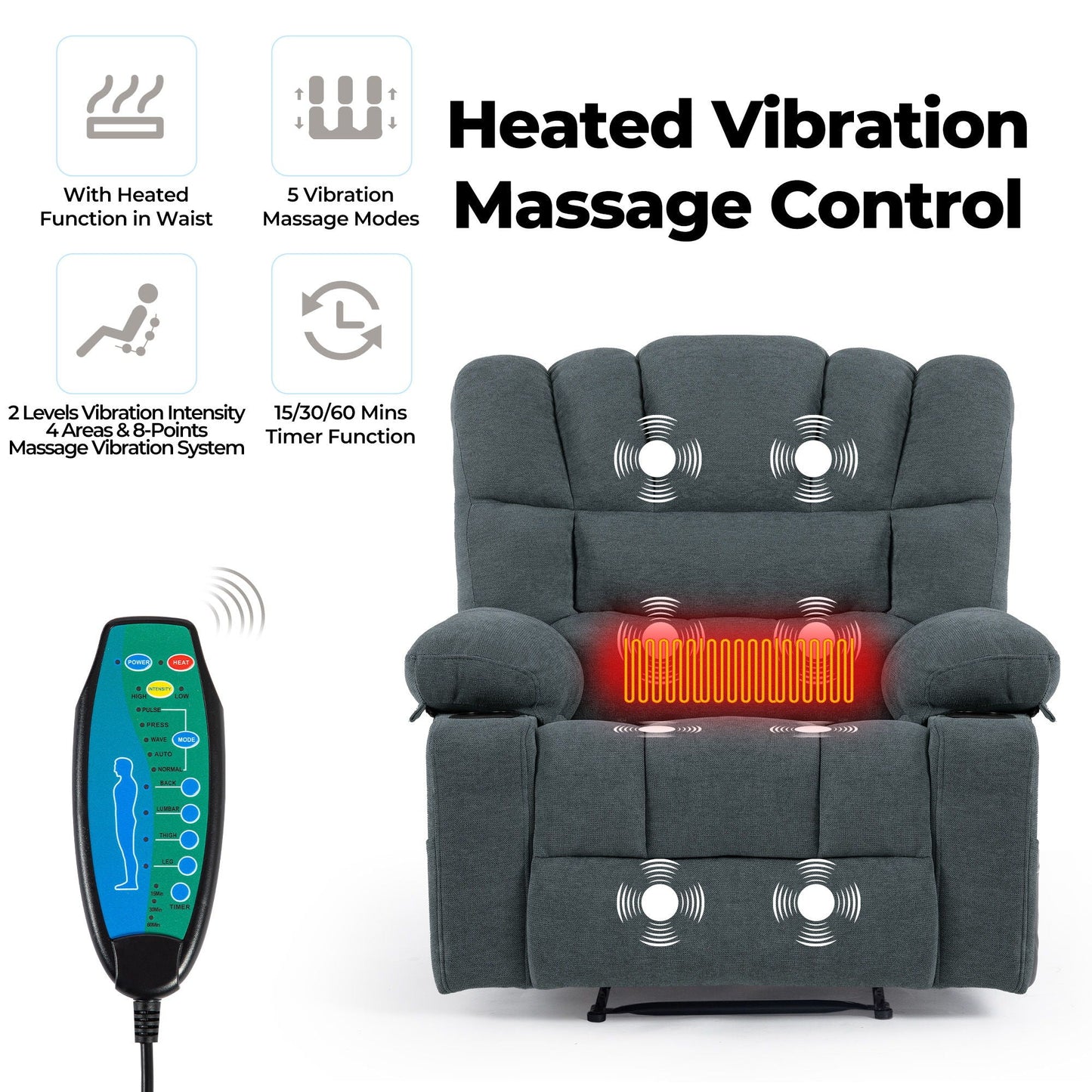 Massage Recliner Chair Sofa With Heating Vibration Home Essentials
