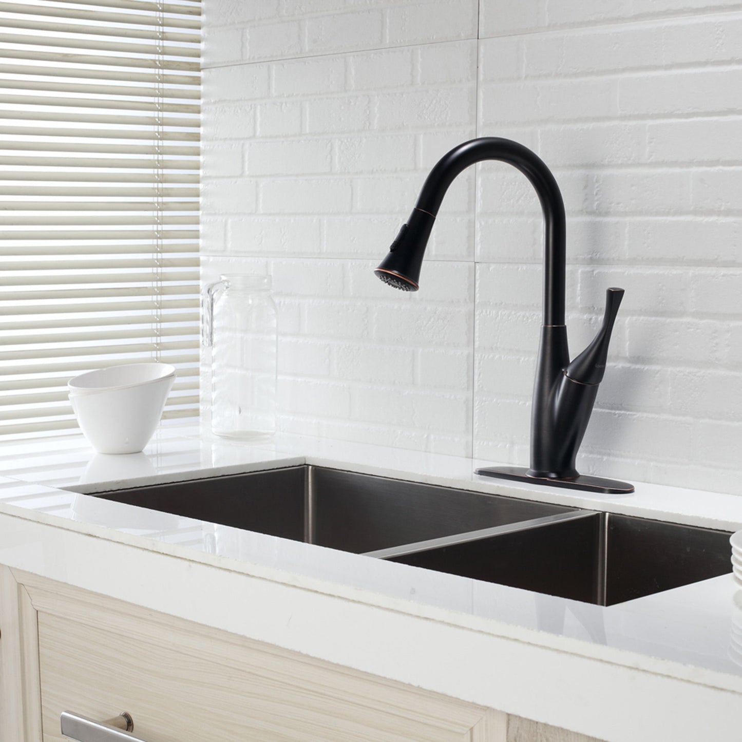Kitchen Faucet With Pull Out Sprayer - Oil-Rubbed Bronze Daily Nest