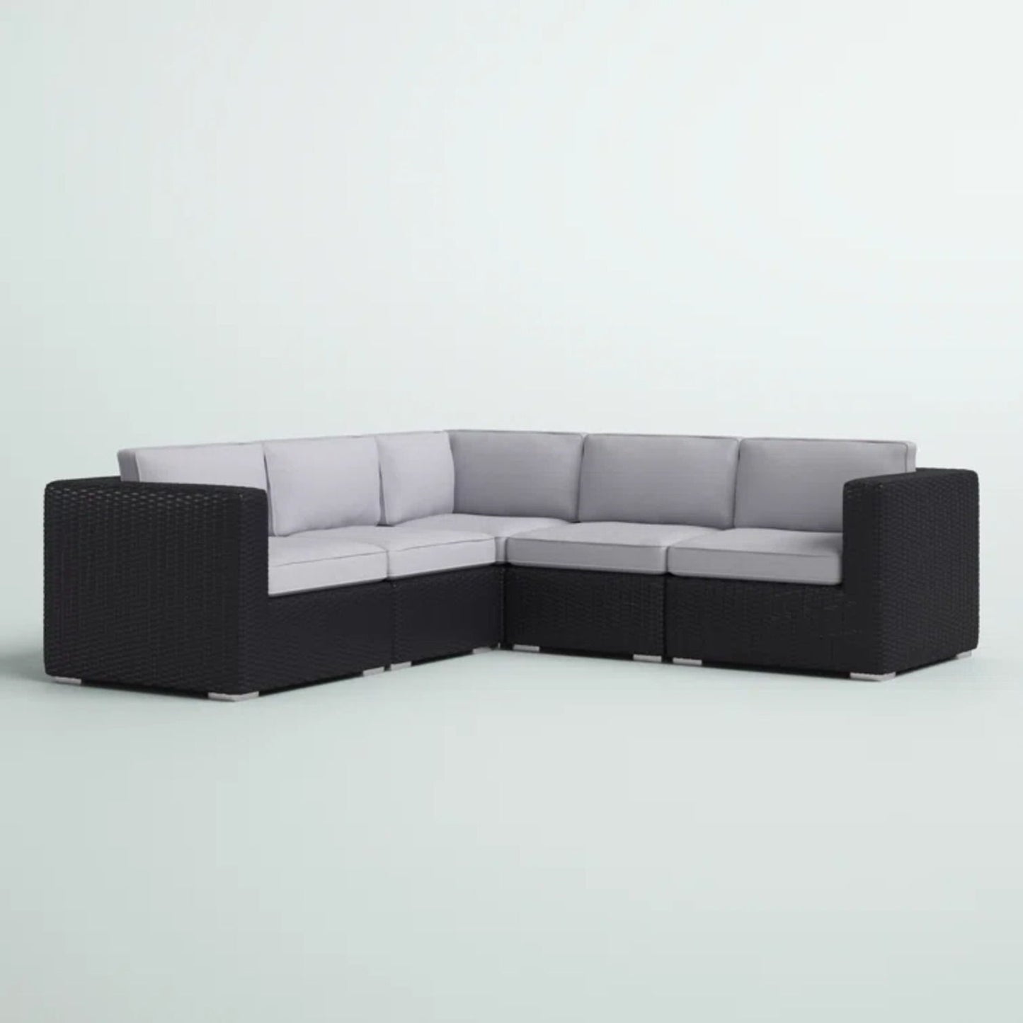 Luxurious Wicker Patio Sectional With Weather Resistant Sunbrella Cushions LSI Patio Furniture