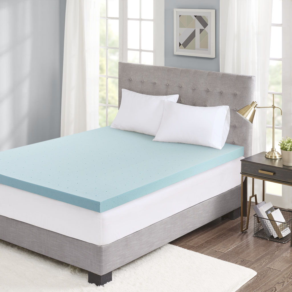 Queen Gel Memory Foam With Cooling Cover Hypoallergenic Mattress Topper - White Sleep Philosophy