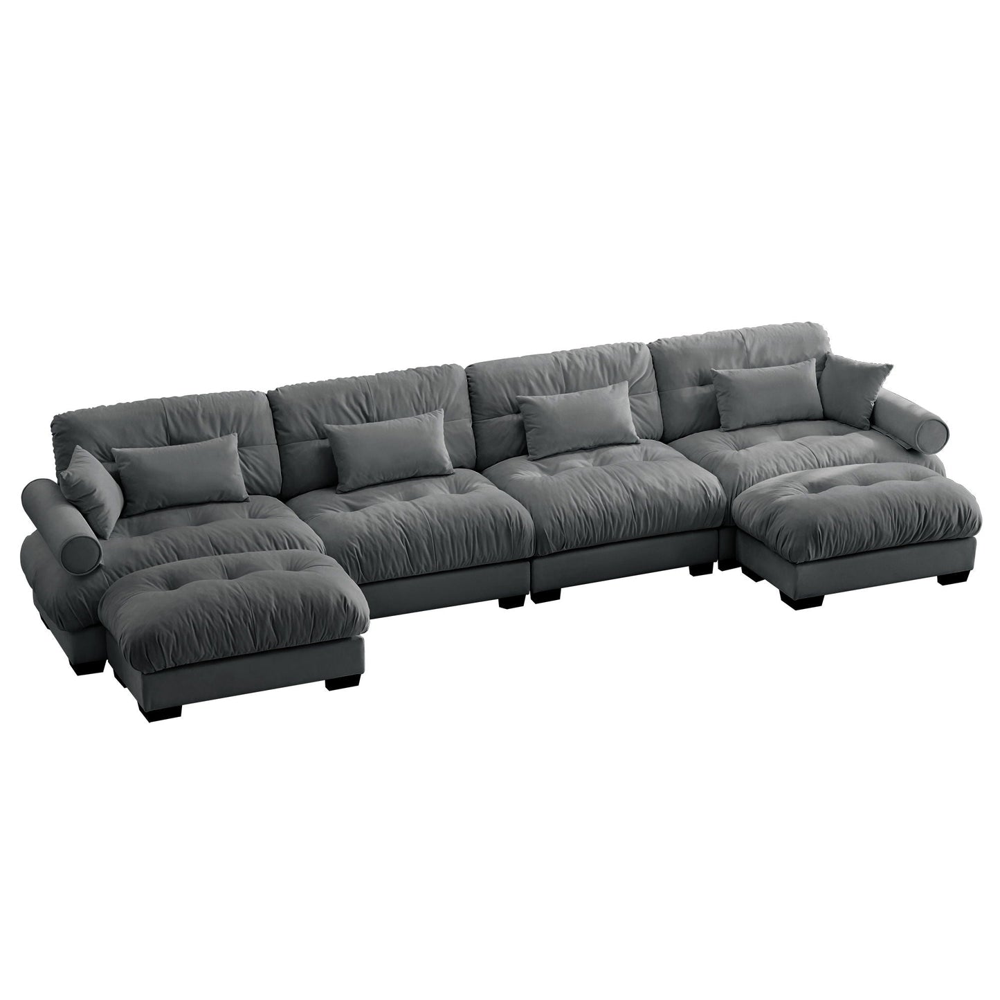 Super Comfort Oversized Modular Sectional Sofa With Movable Ottoman - Snoozhouse