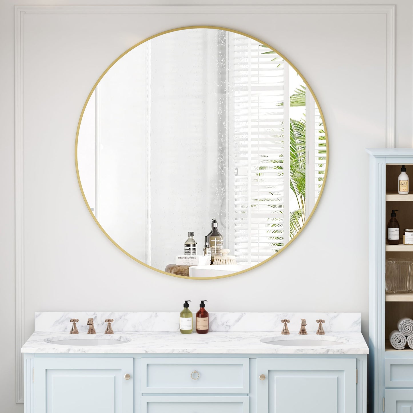 Wall Circular Mirror Metal Framed Mirror Round Vanity Mirror Dressing Mirror, For Bathroom, Living Room, Bedroom Wall Decor Daily Nest