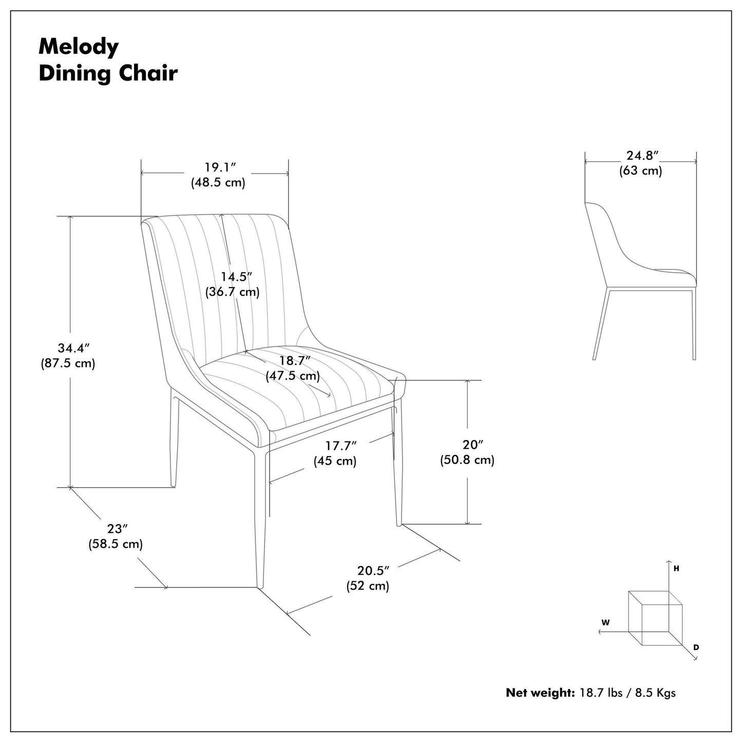 Melody - Versatile Upholstered Dining Chair (Set of 2) Simpli-Home