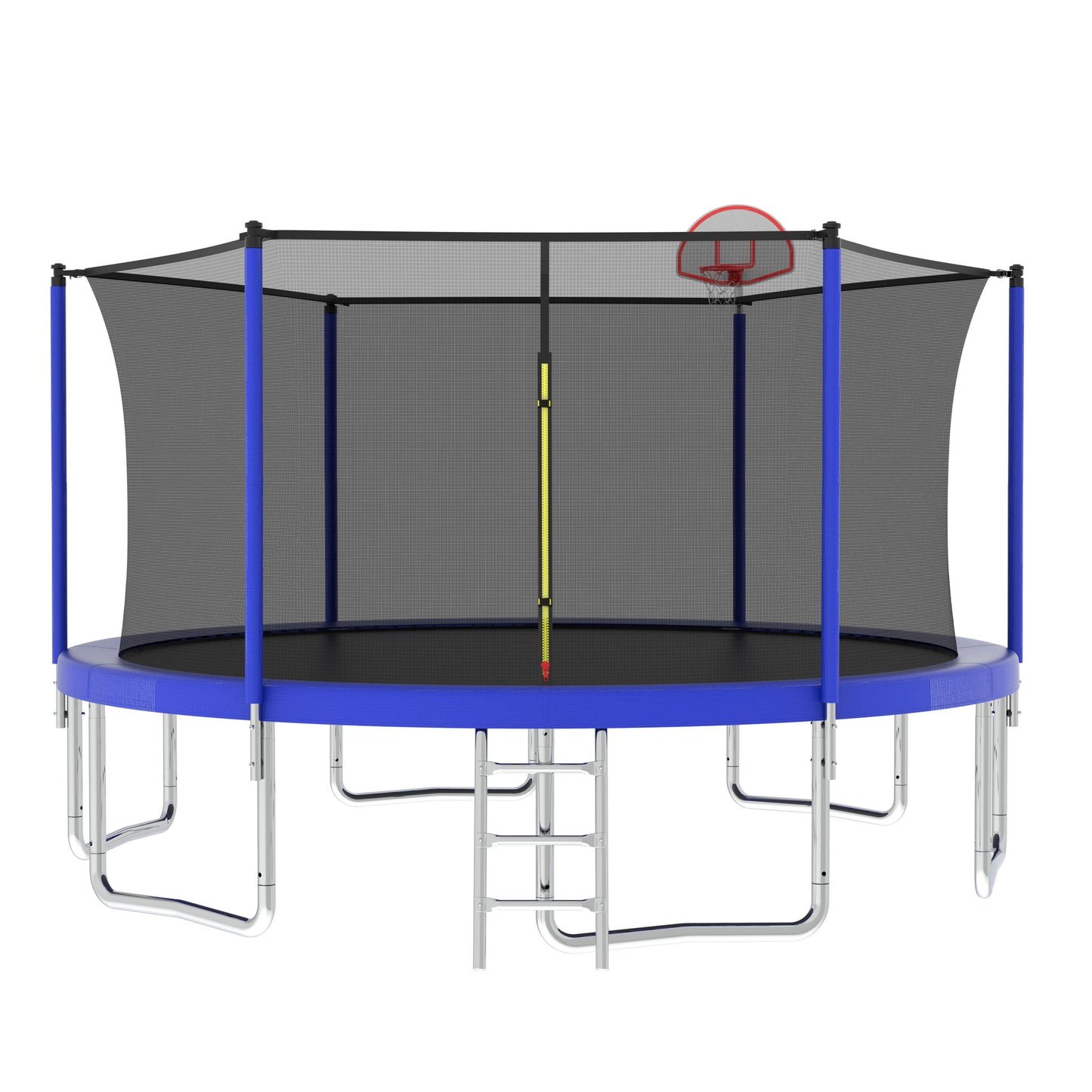 14Ft For Kids Children With Safety Enclosure Net Outdoor Backyards Large Recreational Trampoline - Blue Daily Nest