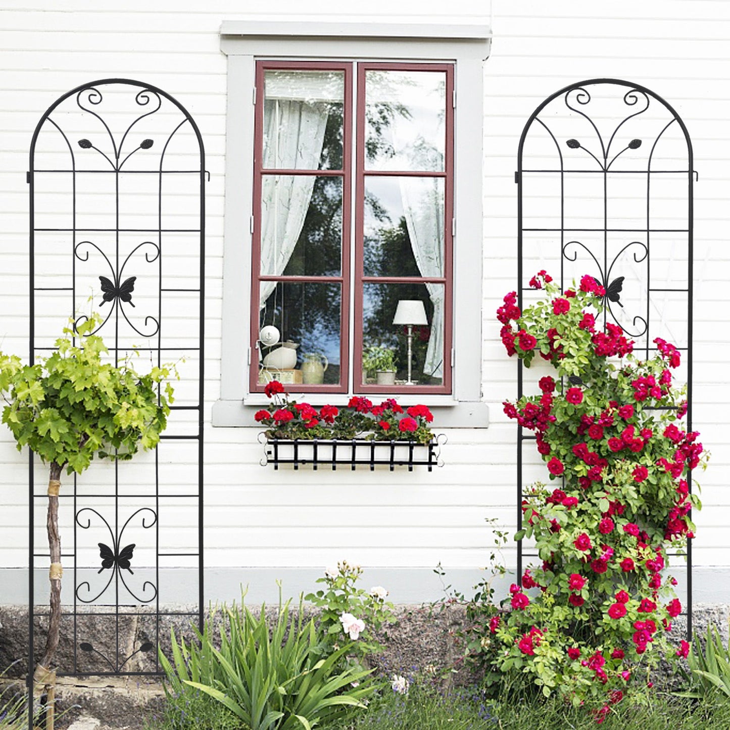Garden Metal Trellis Rustproof Trellis For Climbing Plants Outdoor Flower Support Daily Nest
