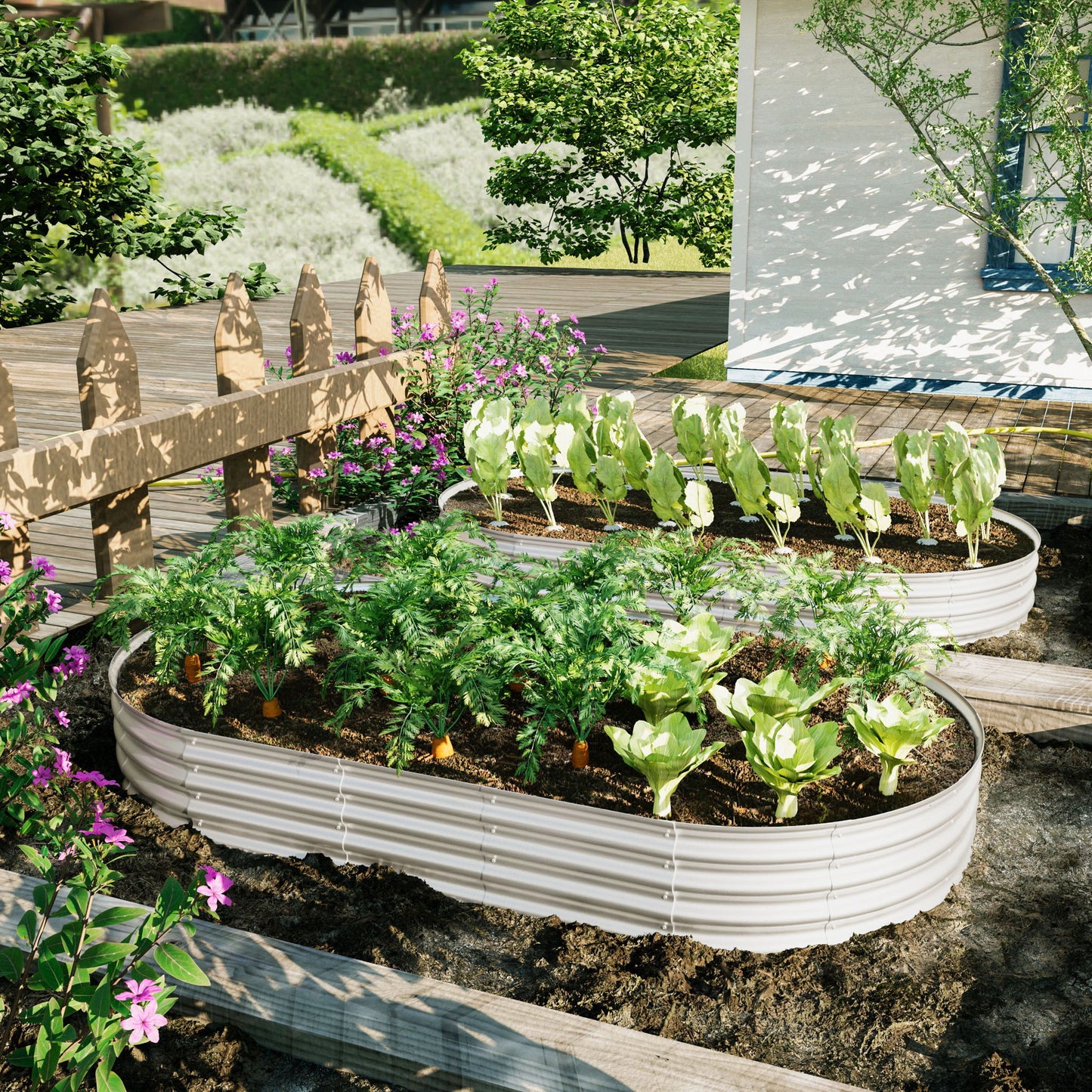 Heavy Duty Galvanized Raised Garden Bed Kit For Vegetables, Flowers & Herbs Daily Nest