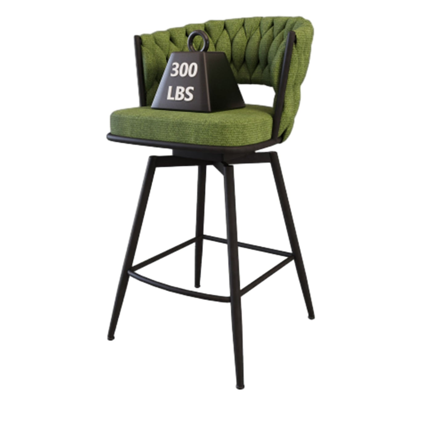 Bar Stool 360 Swivel With Back Footrest Home Essentials