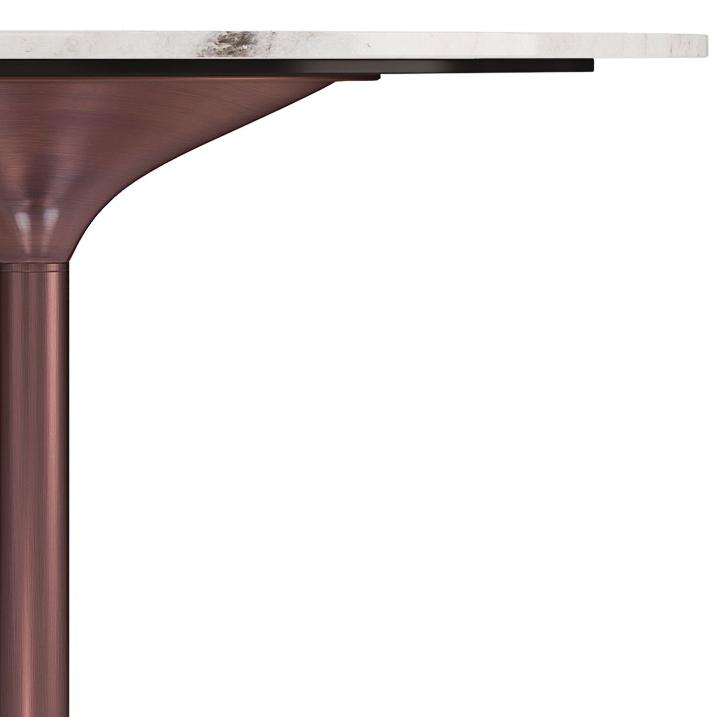 Osborne - Round Dining Table - White / Copper Simpli-Home