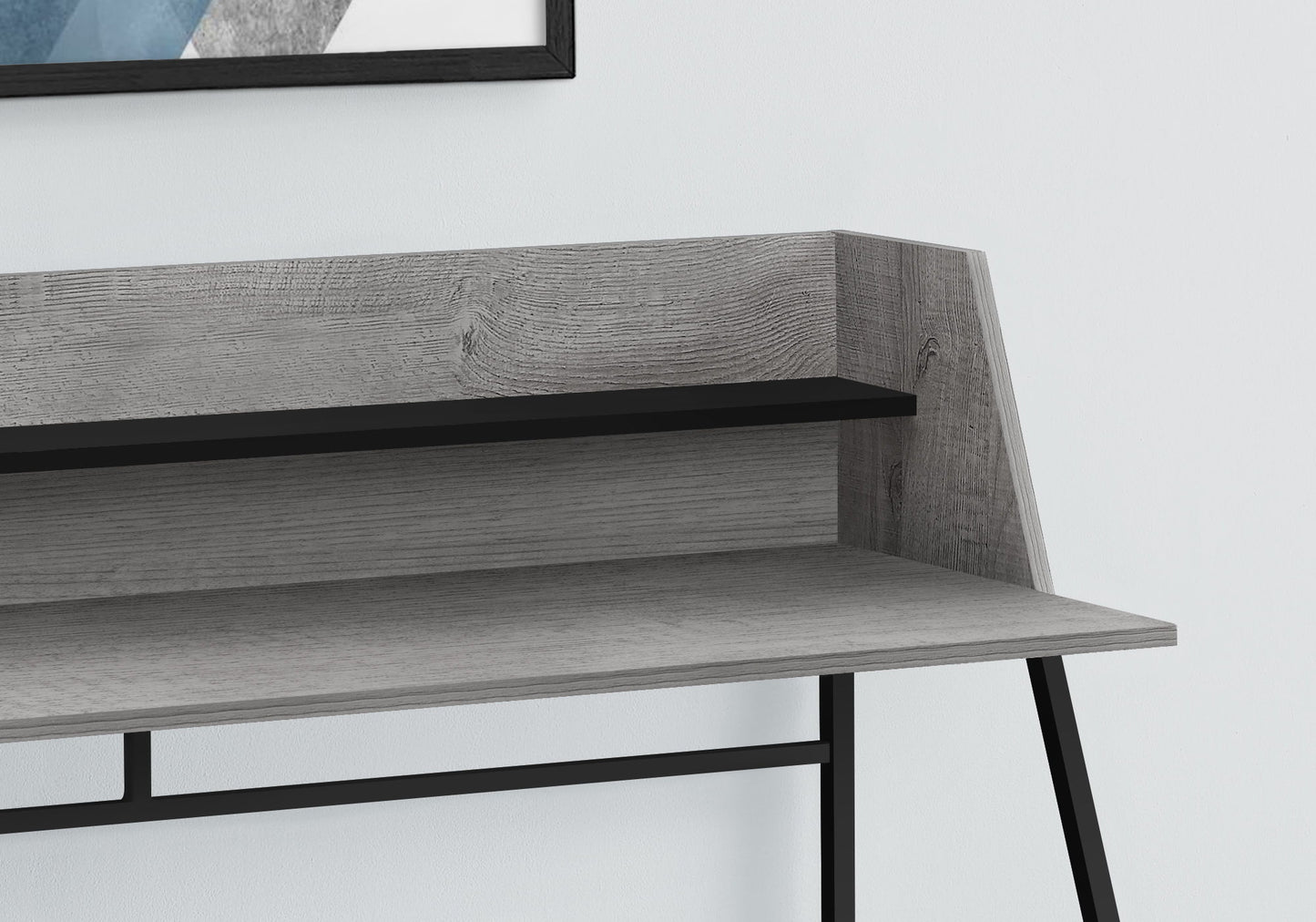 Computer Desk For Home Office, Laptop, Storage Shelves, Marble Look Contemporary & Modern 8th Street