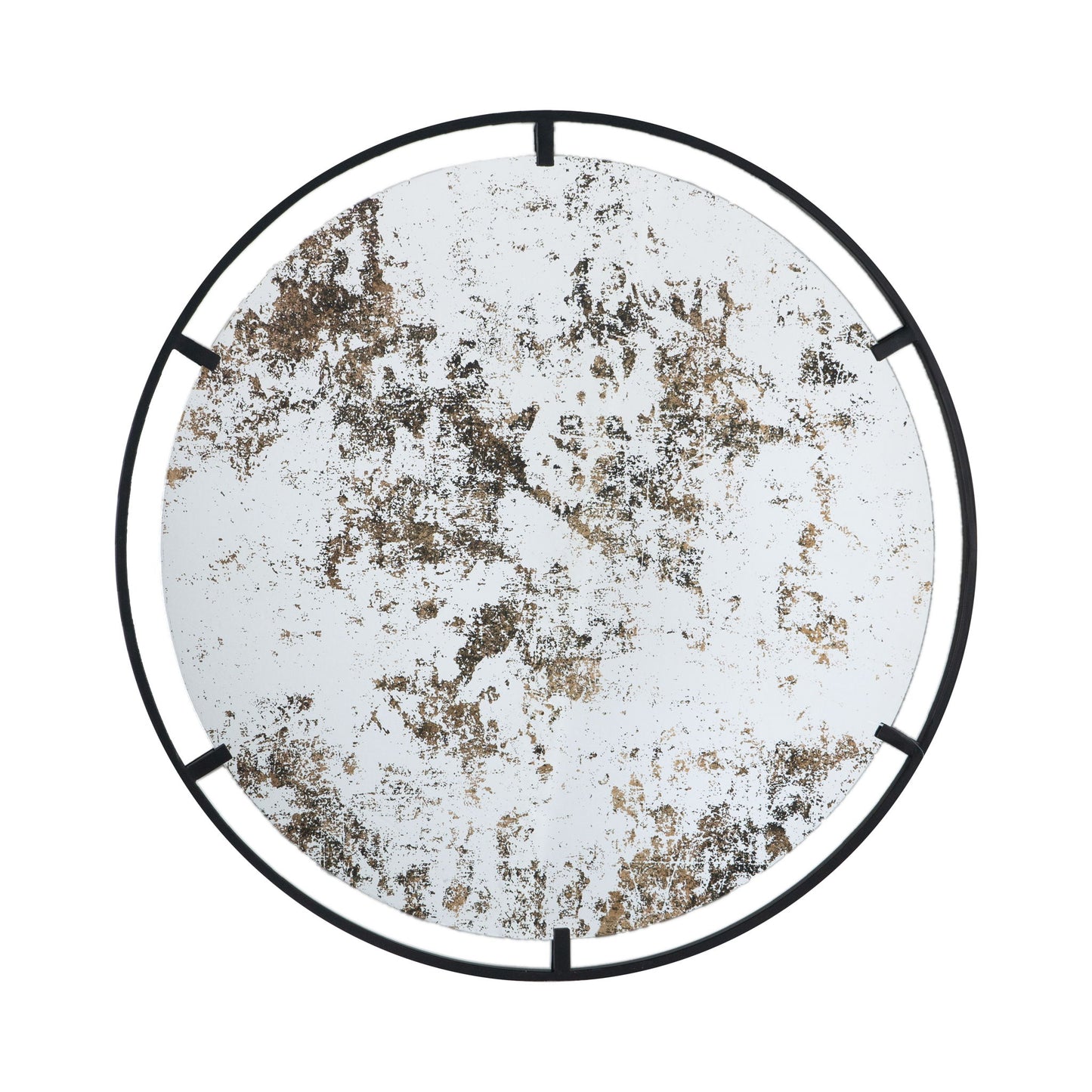 Theodor - Mirror With Industrial Design Round Mirror With Metal Frame For Wall Decor & Entryway Console Lean Against Wall - Black Daily Nest