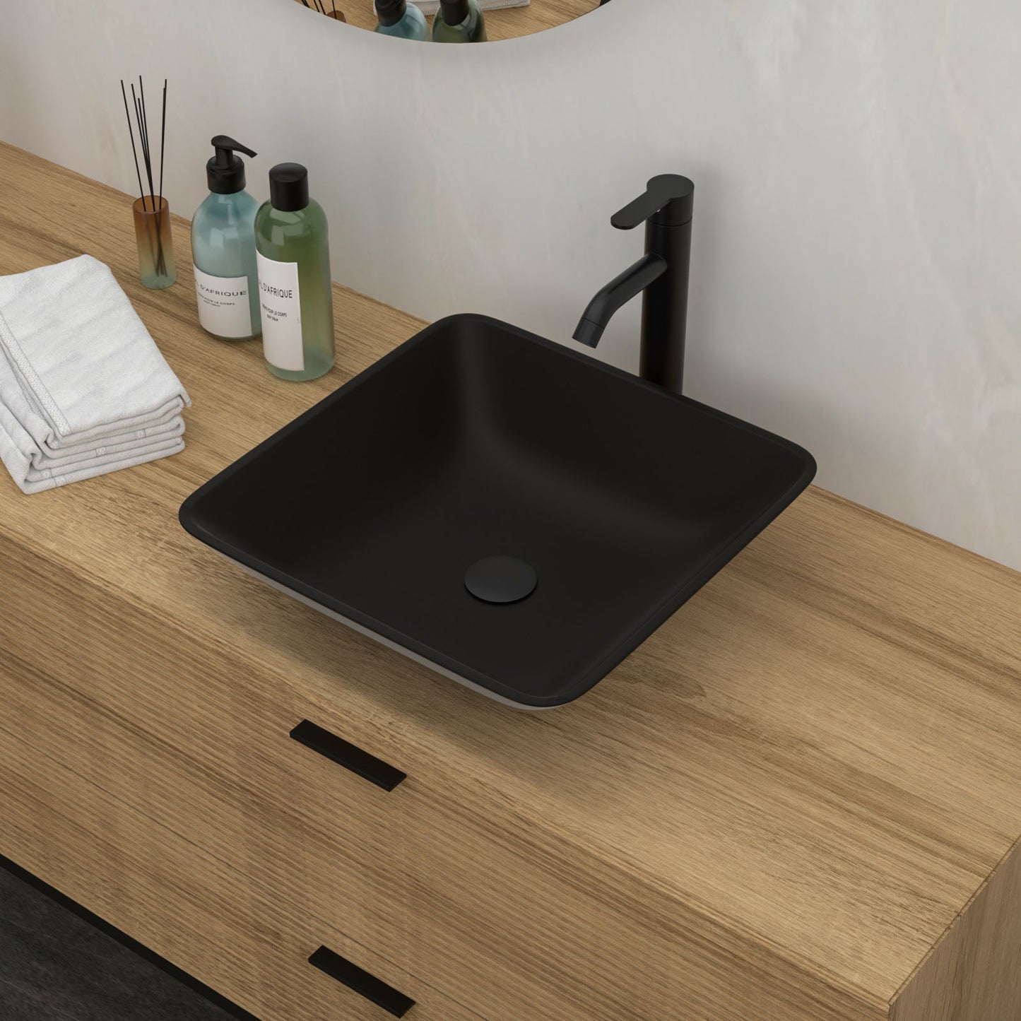 Artistic Vessel Sink With Faucet And Pop Up Drain - Matte Black Daily Nest