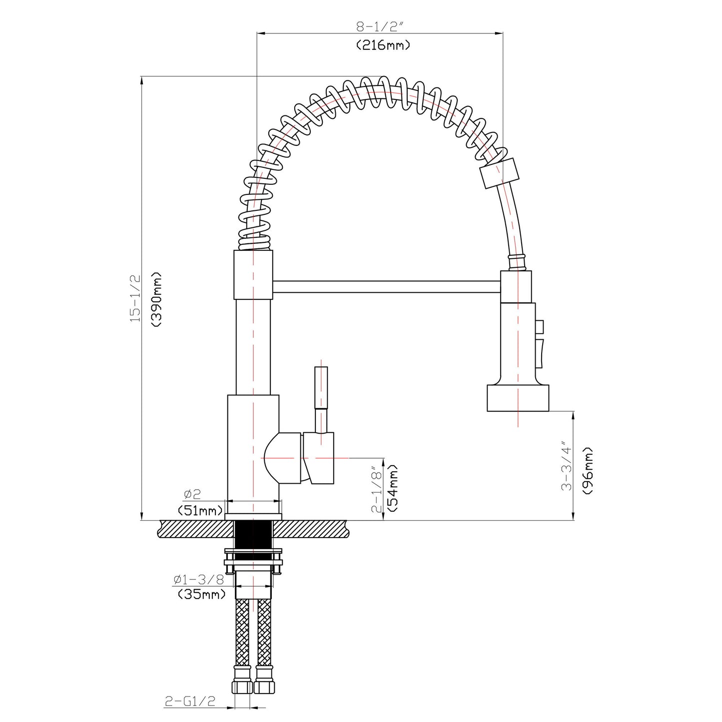 Kitchen Faucet With Pull Down Spray Head - Brushed Nickel Daily Nest