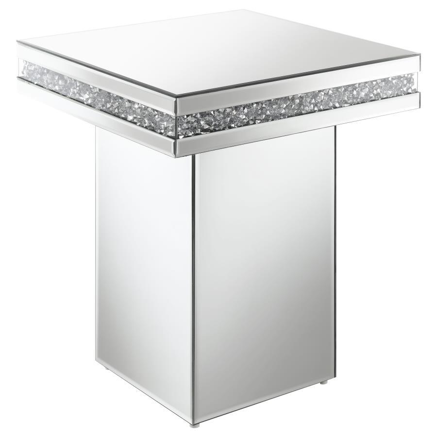 Elora - Square Mirrored Accent Side Table - Silver CoasterElevations