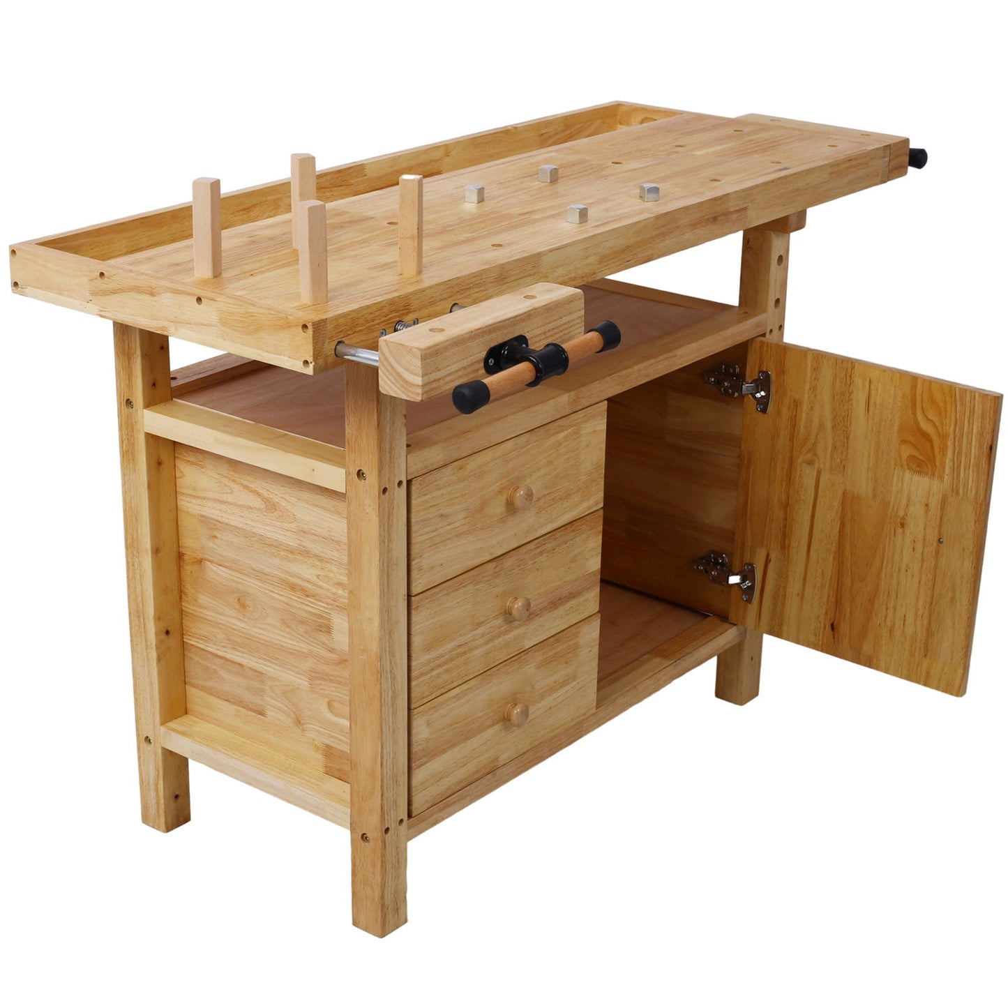 Wood Workbench For Garage Workshop And Home - Natural Daily Nest