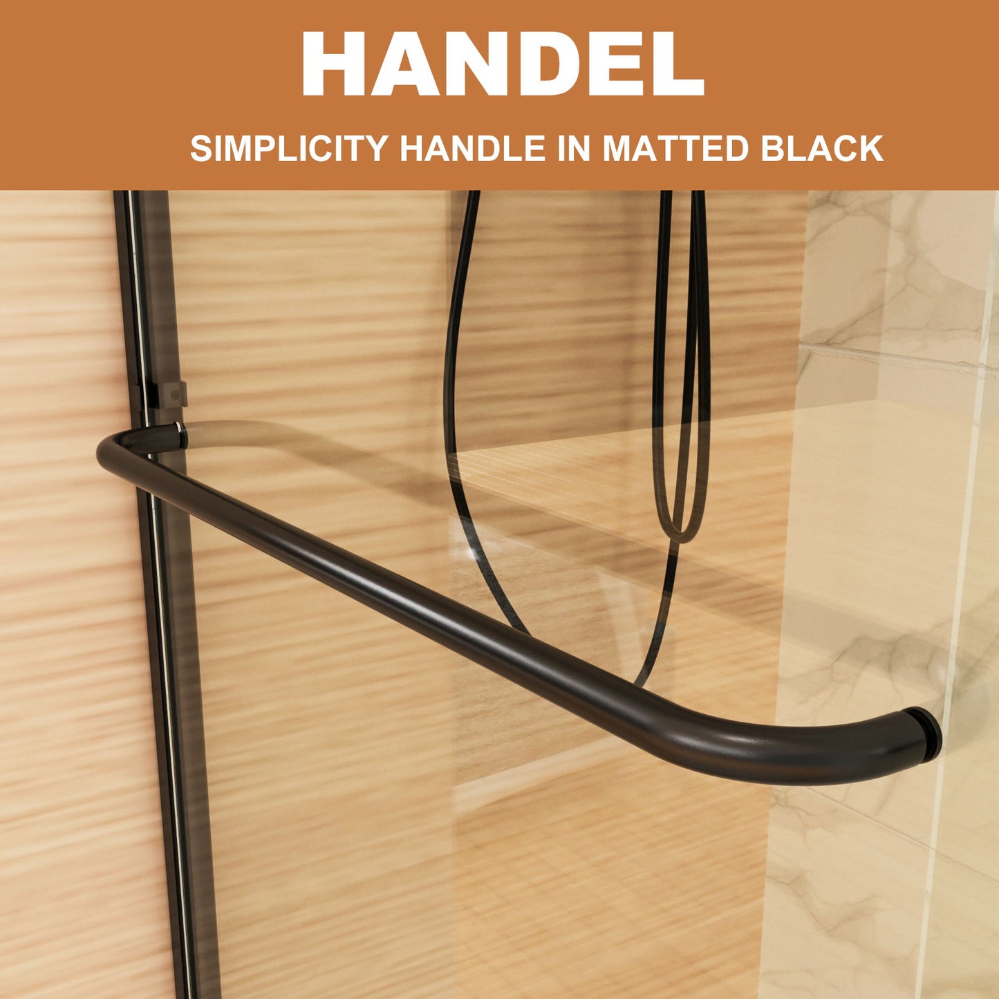 Traditional Sliding Shower Door With Clear Glass - Matte Black Daily Nest