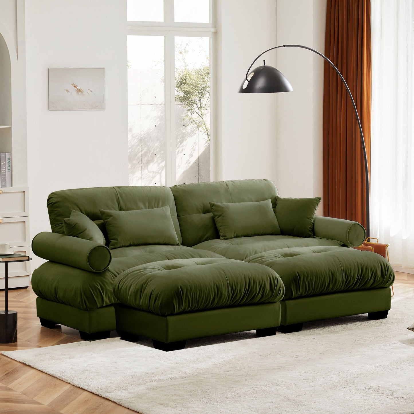 Super Comfort Oversized Modular Sectional Sofa With Movable Ottoman - Snoozhouse
