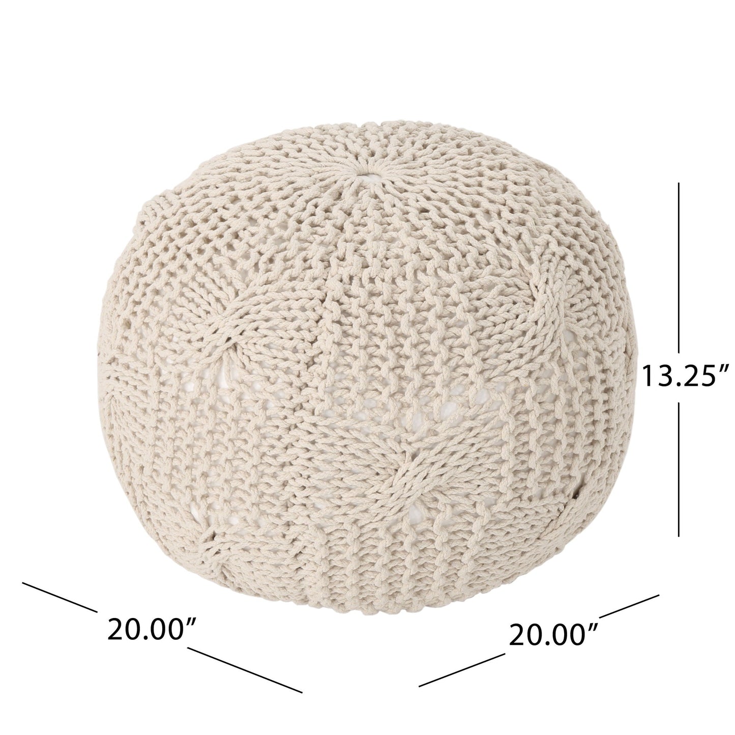 Bordeaux - Knitted Cotton Round Pouf Home Essentials
