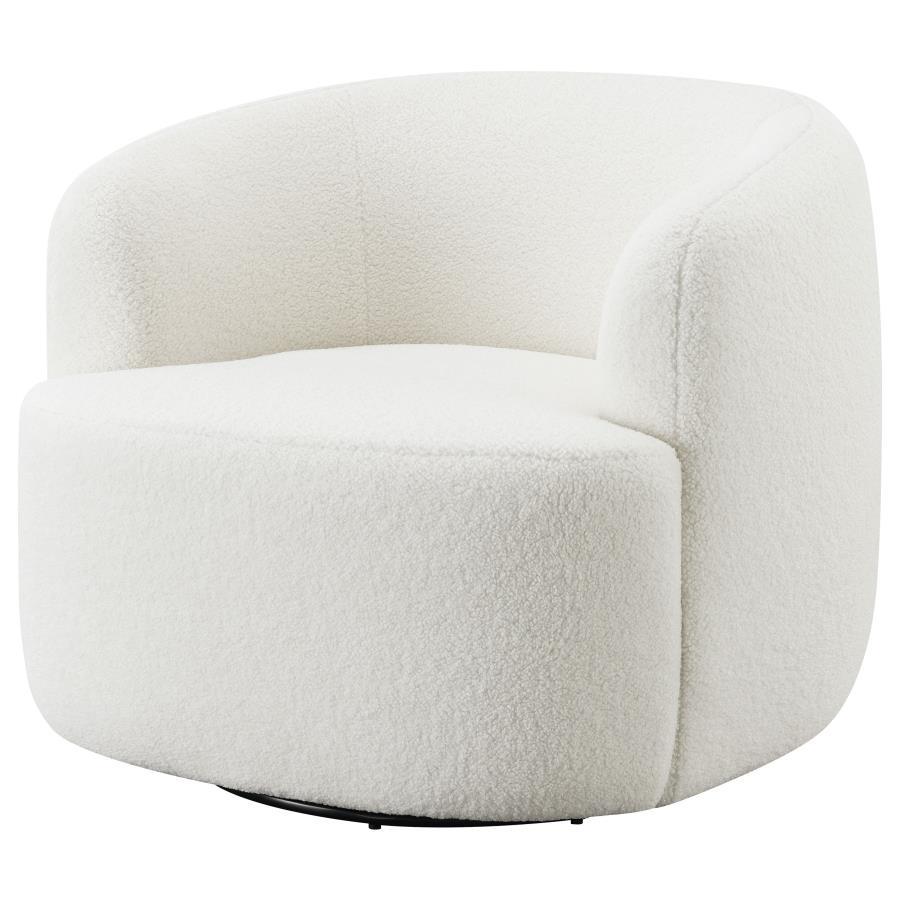 Hudson - Faux Sheepskin Upholstered Swivel Chair - Natural CoasterElevations