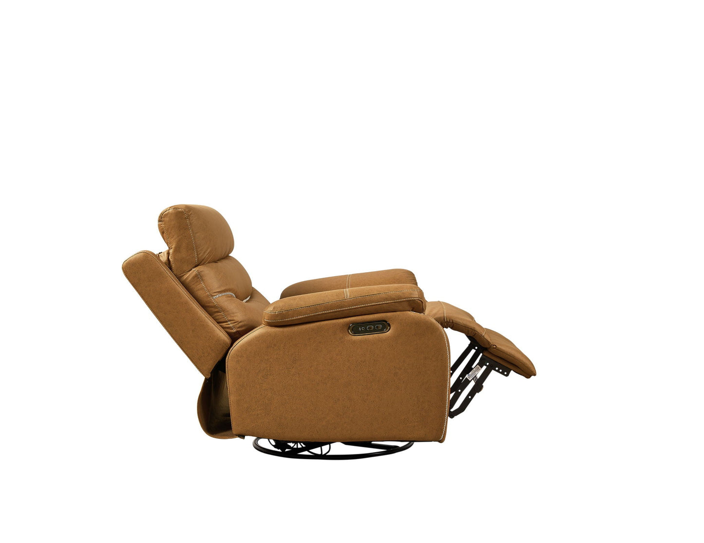 Dual Okin Motor Rocking And 240° Swivel Single Sofa Seat Recliner Chair Infinite Position, Head Rest With Power Function Refined Comfort