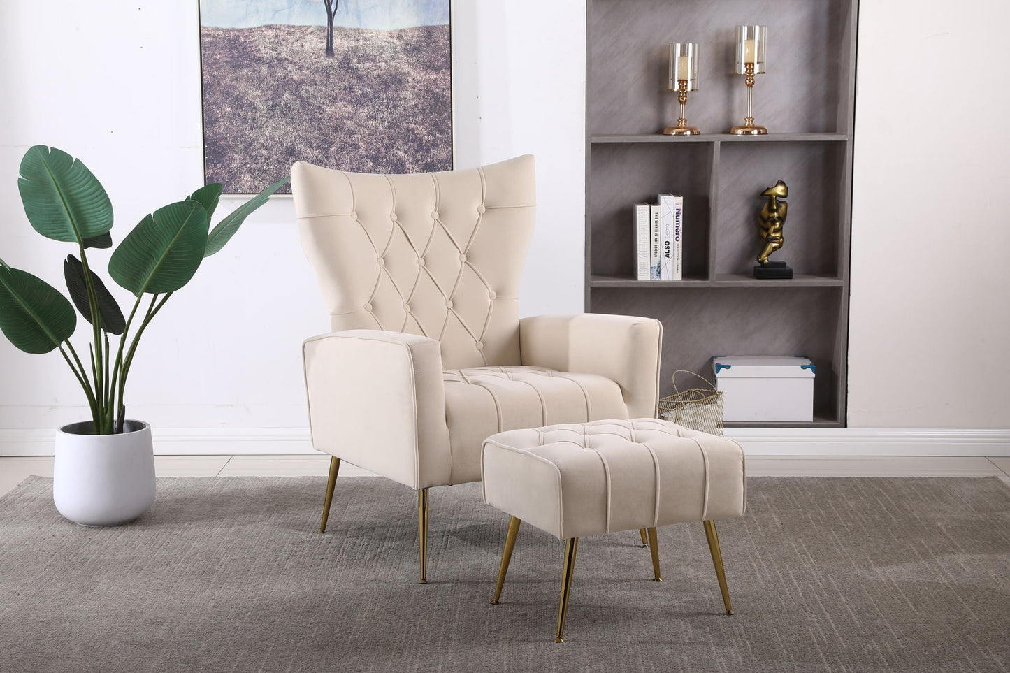 Accent Chair With Ottoman, Comfy Armchair For Living Room Home Essentials