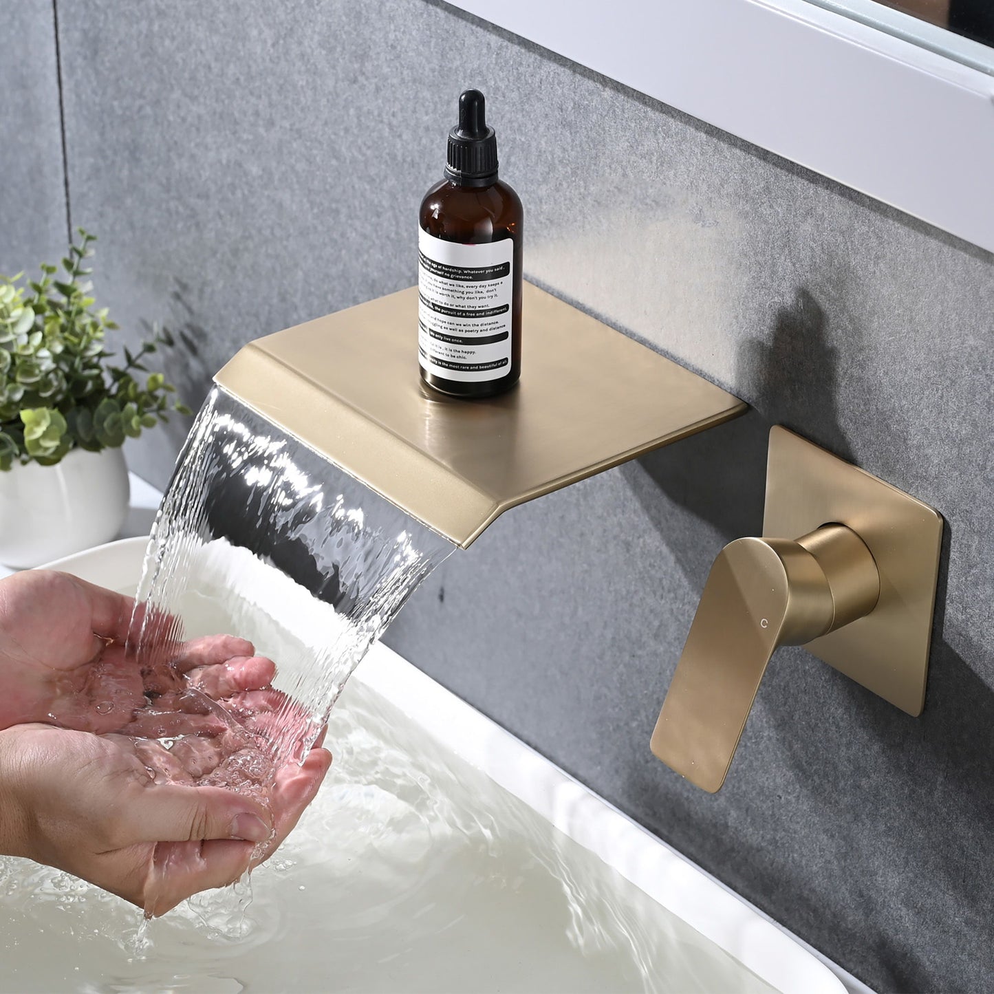 Wall Mount Bathtub Faucet With Waterfall Tub Spout And Single Handle Stainless Steel Daily Nest