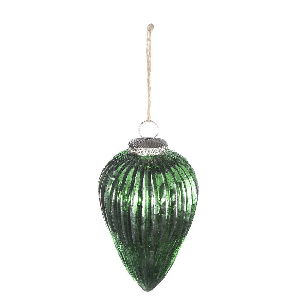 Tear Drop Ornament, Glass Decorative Hanging Christmas Tree Ornaments For Holiday Party Decorations (Set of 6) - Green Daily Nest