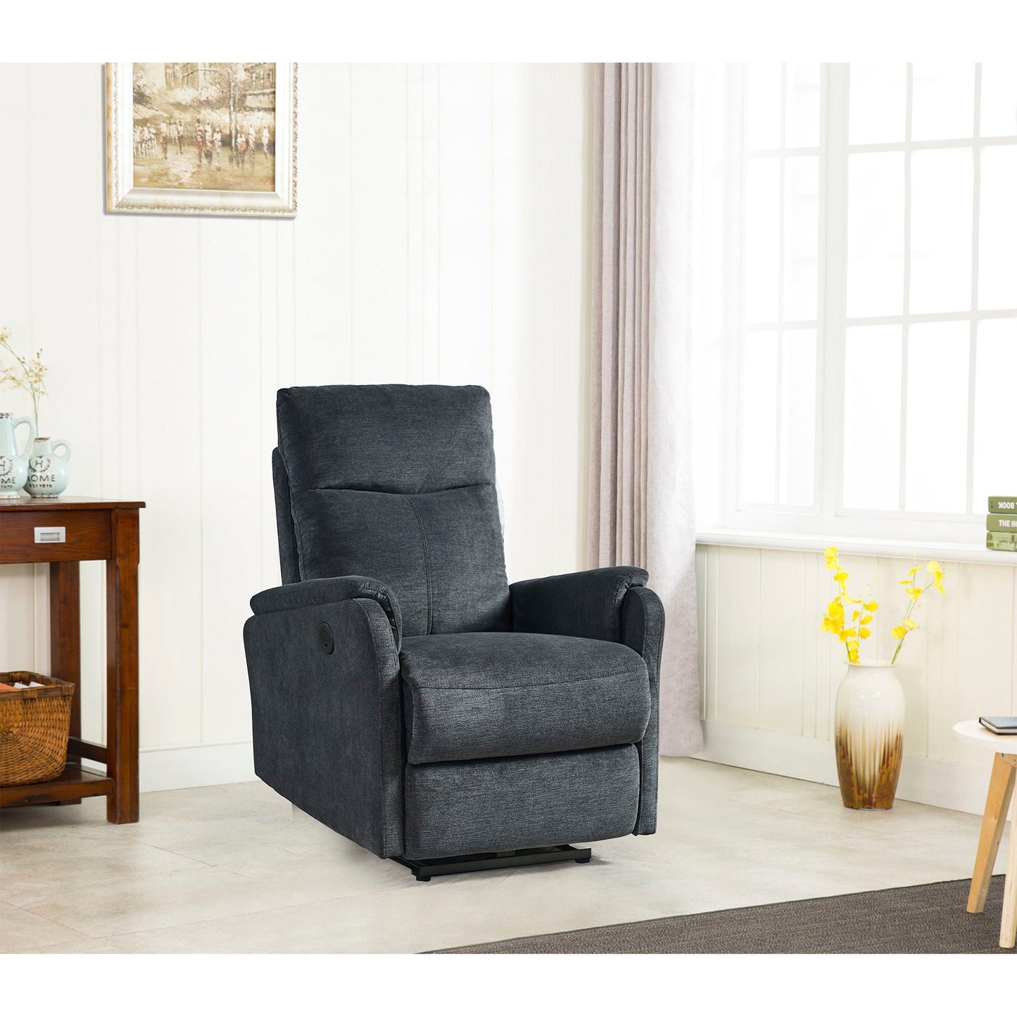 Recliner Chair With Power Function Easy Control Big Stocks, Recliner Single Chair For Living Room, Bed Room Refined Comfort