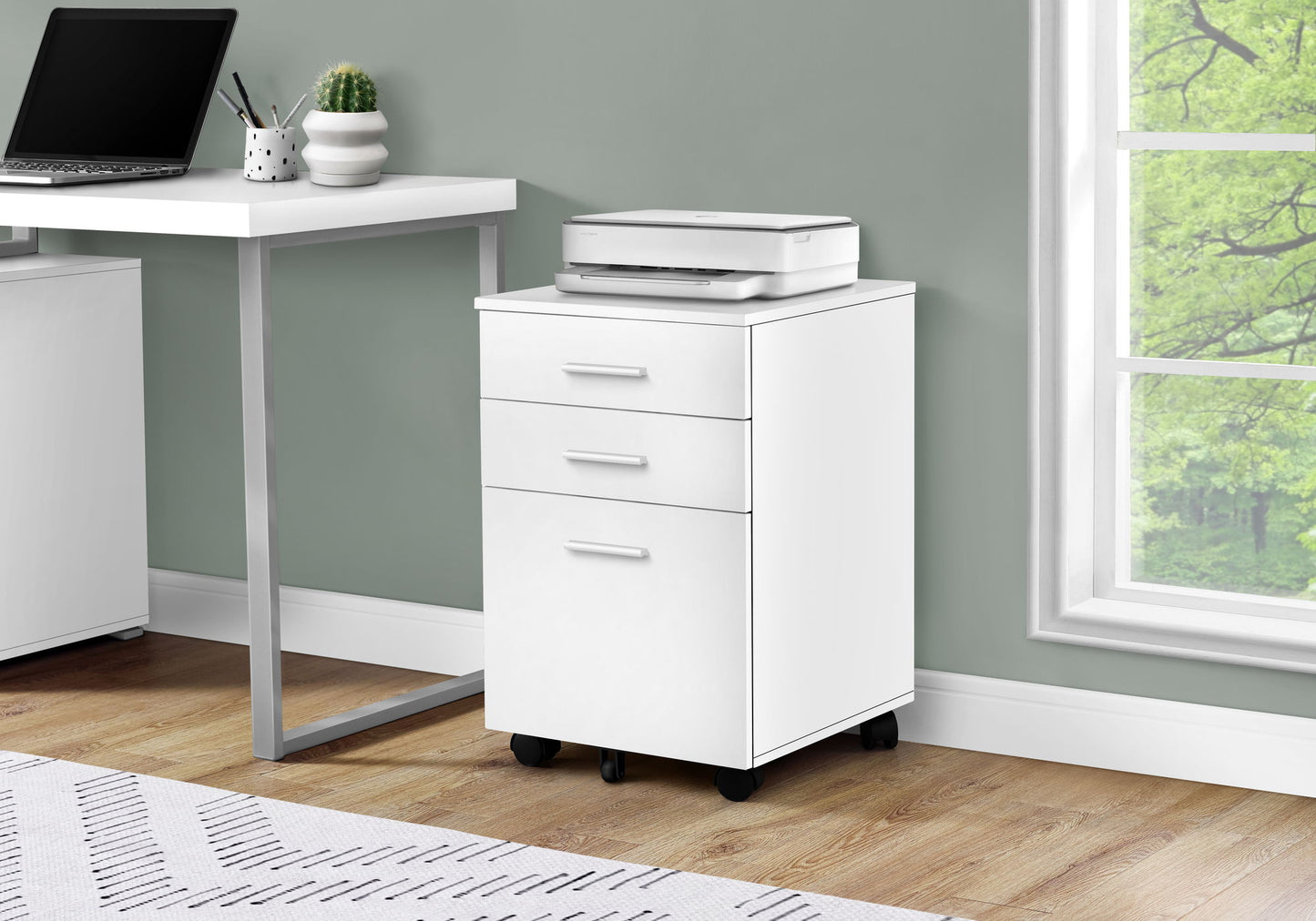 File Cabinet, Rolling Mobile, Storage Drawers, Printer Stand, Office, Work, Contemporary, Modern 8th Street