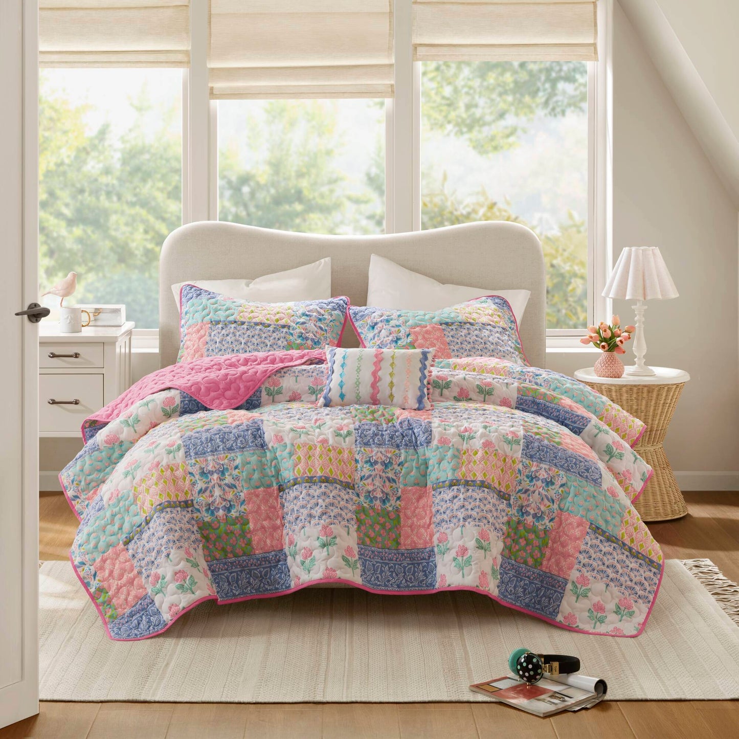 Nellie - Full/Queen 4 Piece Quilt Set - Pink Intelligent Design