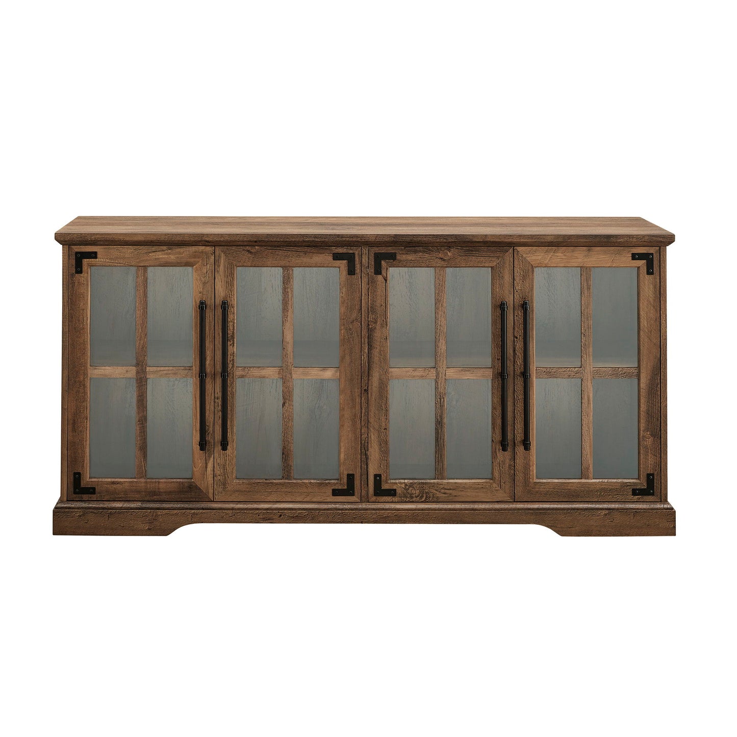 Modern Farmhouse Two Tone Windowpane Glass Door TV Stand For TVs Up To 65" Walker Edison