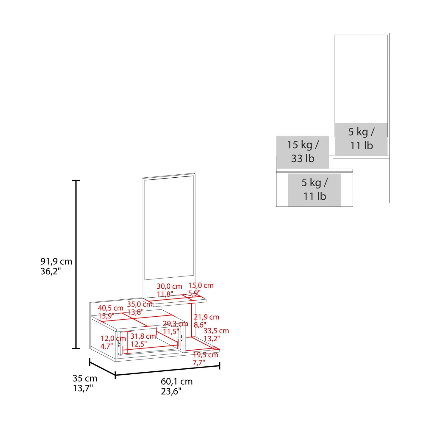Lowell - Floating Hallway Cabinet Home Essentials
