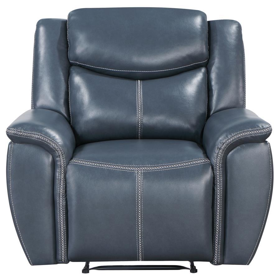 Sloane - Upholstered Padded Arm Recliner Chair - Blue Coaster Fine Furniture